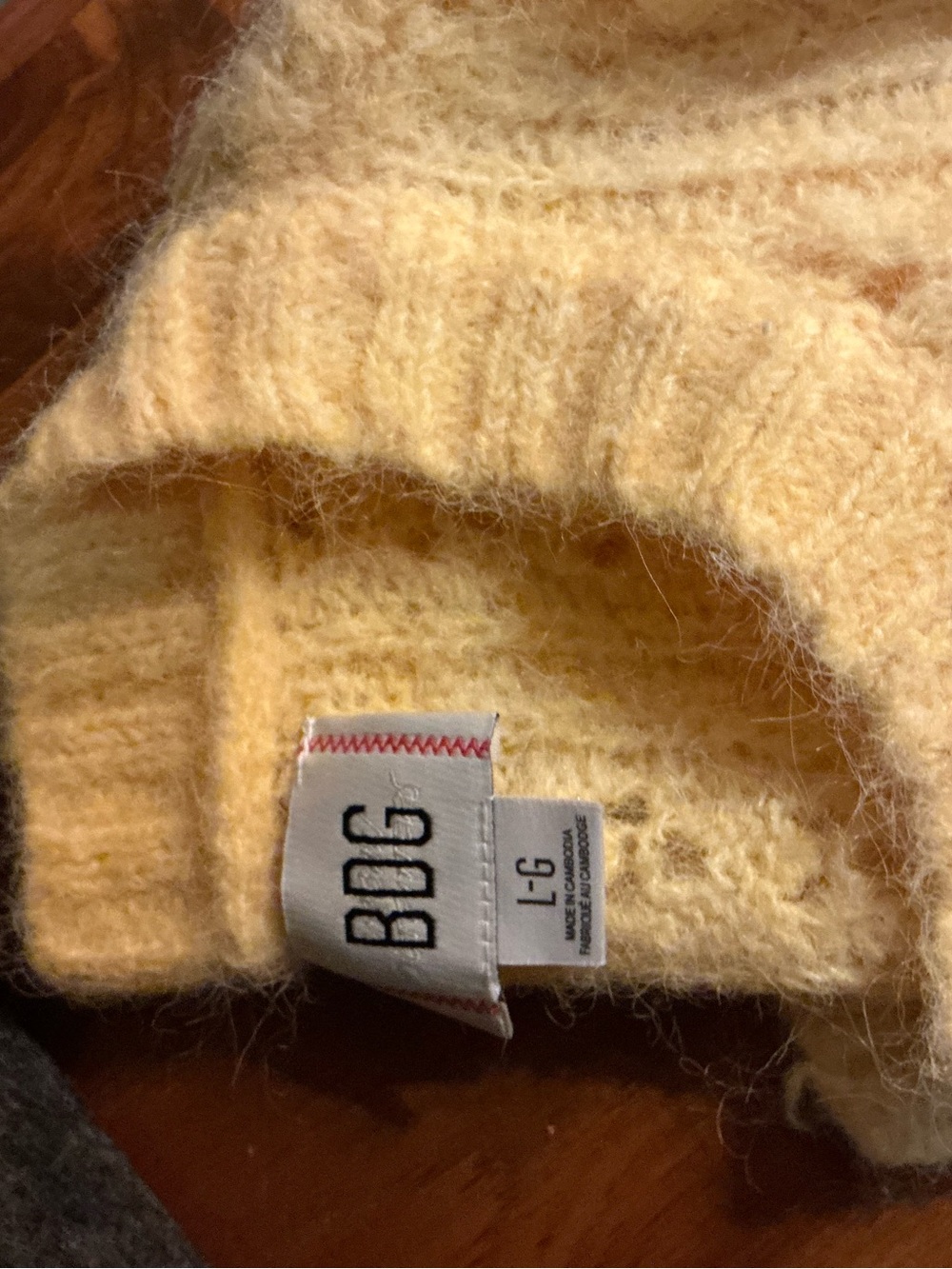 BDG Pale Yellow Fuzzy Knit Sweater